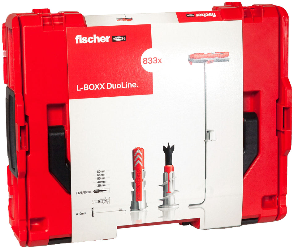 fischer L-BOXX DuoLine 102 (833) mit 3 Dübeltypen - Sortiment mit DuoPower für alle Baustoffe und DuoTec & DuoBlade für Trockenbau u. Hohlraumanwendungen - für sichere Befestigungen auf jedem Untergrund