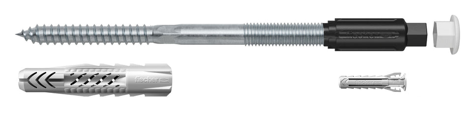fischer TherMax Abstandsmontagesystem 8 & 10 M6 | Dämmstoffdübel mit Anti-Kälte-Konus | für leichte Lasten wie Leuchten, Blitzableiter, Regenfallrohr, Schilder & Briefkästen in Wärmedämmverbundsystemen | Größen wählbar