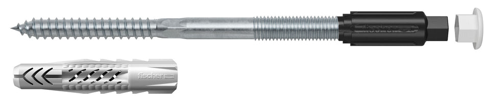 fischer TherMax 10 M8 Abstandsmontagesystem | mit Anti-Kälte-Konus für wärmebrückenfreie Montage | ideal für Leuchten, Briefkästen & Blitzableiter | für Beton, Porenbeton & Mauerwerk - versch. Größen wählbar