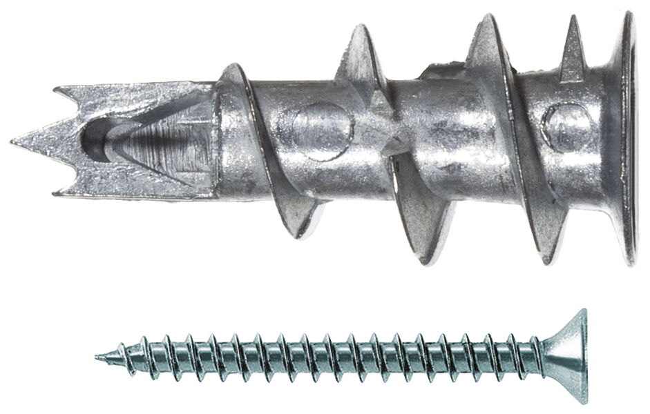 fischer Gipskartondübel S 12 GKM mit Schraube | selbstbohrender Metalldübel für Gipskarton- & Gipsfaserplatten | ideal für Leuchten, Elektroinstallationen & Einrichtungsaccessoires