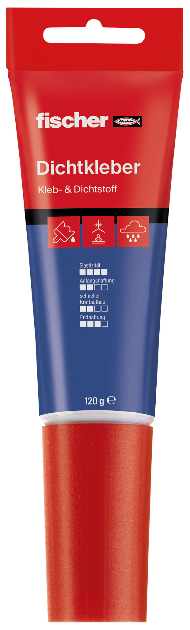 fischer Dichtkleber 80 ml | zum Verkleben & Abdichten auch in der Fassade WDVS | wasserbeständiger Universalkleber in handlicher Tube | ohne Werkzeug anwendbar