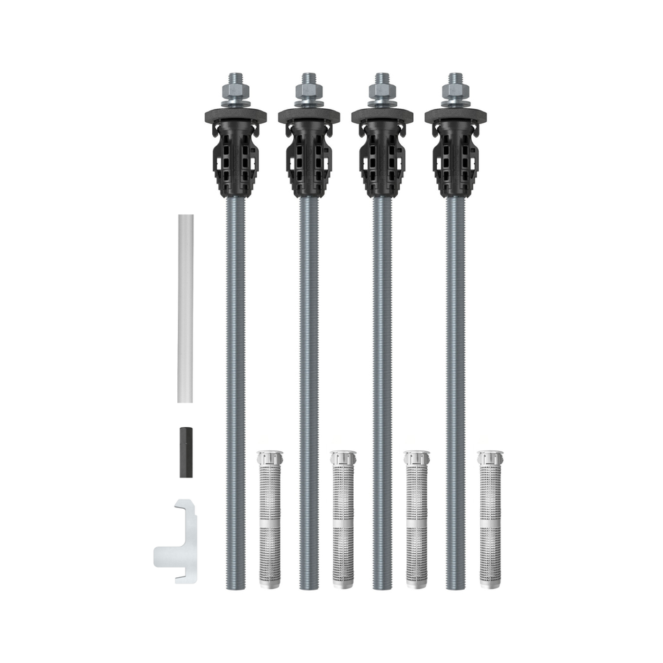 fischer TherMax II 16/250 M12 Abstandsmontagesystem-Set für WDVS | Markisen- & Pergola-Befestigung an gedämmter Fassade bis 250 mm bei Lochziegel